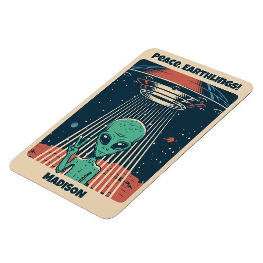 Alien für benutzerdefiniertes Text Magnet (Linke Seite)