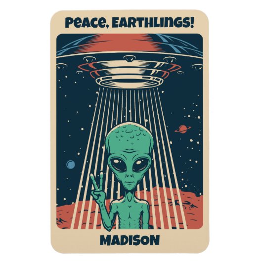 Alien für benutzerdefiniertes Text Magnet (Vertikal)