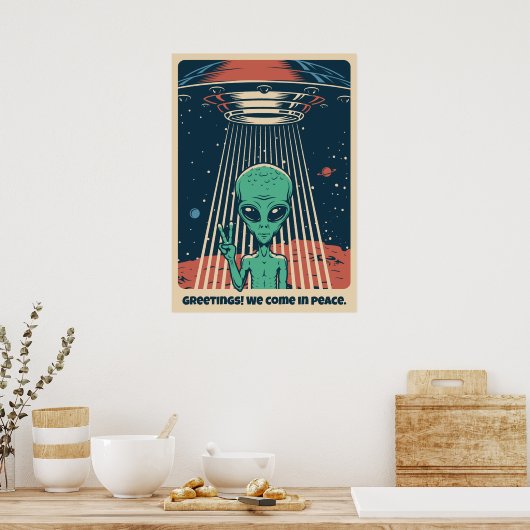 Alien für benutzerdefiniertes Text Poster (Küche)
