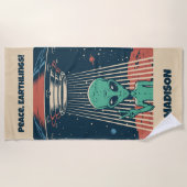 Alien für benutzerdefiniertes Text Strandtuch (Vorderseite)