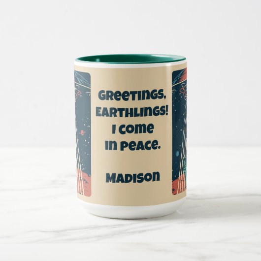 Alien für benutzerdefiniertes Text Tasse (Zentrum)