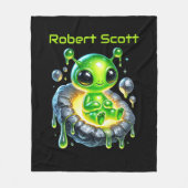 Alien für coole Raumfahrt Fleecedecke (Vorderseite)