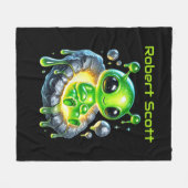 Alien für coole Raumfahrt Fleecedecke (Vorderseite (Horizontal))