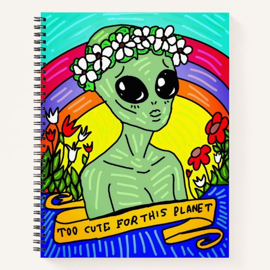 ALIEN für dieses Planet-Notebook niedlich Notizblock (Vorderseite)