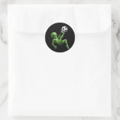 Alien Fußball Runder Aufkleber (Tasche)