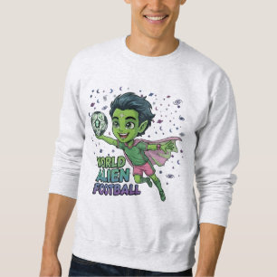 Alien Fußballspieler Weltraum Fußball Kind Design Sweatshirt