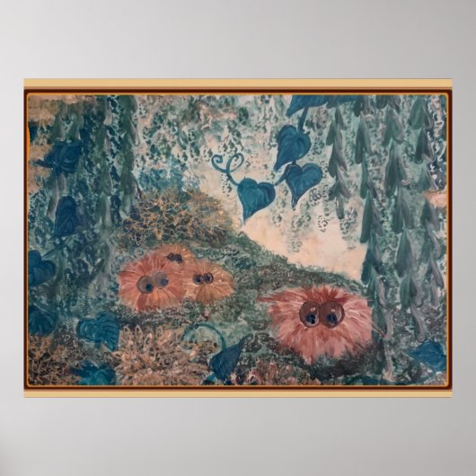 Alien Fuzz Balls Poster Print (Vorne)