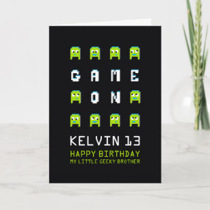 Alien Gamer Kleiner Bruder 13. Geburtstag Karte