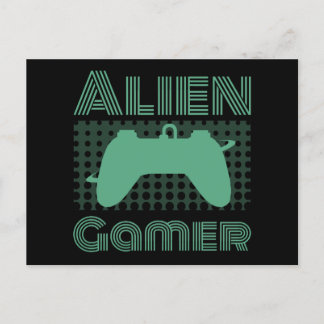 Alien Gamer Postkarte