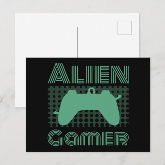 Alien Gamer Postkarte (Vorne/Hinten)