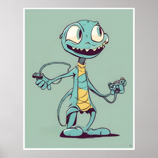 Alien Gamer - Print Poster (Vorne)