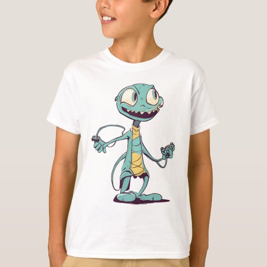 Alien Gamer Unisex Kids T - Shirt (Vorderseite)