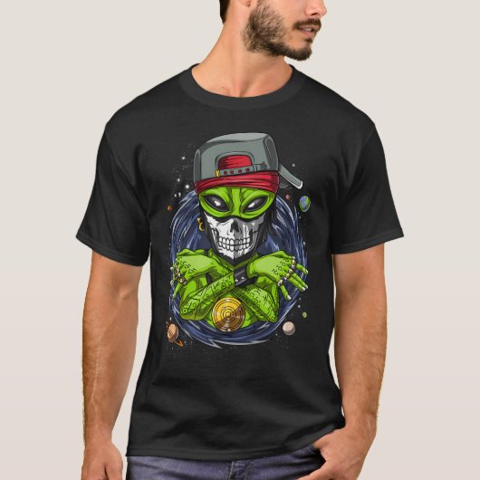 Alien Gangstа Weltraum UFO T-Shirt (Vorderseite)