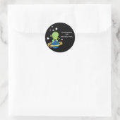 Alien-Geburtstagsaufkleber von Outerspace Runder Aufkleber (Tasche)