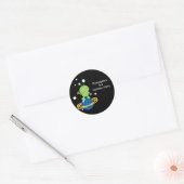 Alien-Geburtstagsaufkleber von Outerspace Runder Aufkleber (Umschlag)
