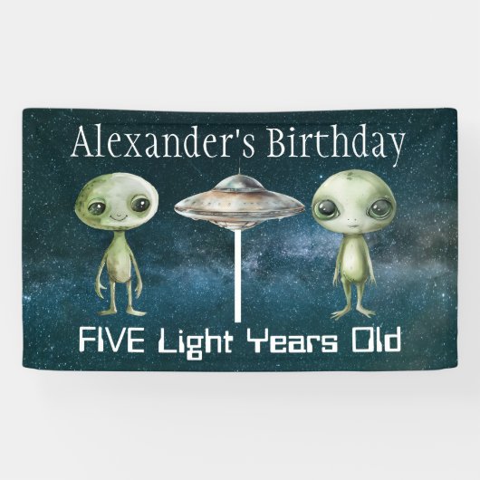 Alien-Geburtstagsfeier Banner (Horizontal)
