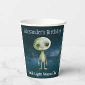 Alien-Geburtstagsfeier Pappbecher (Rückseite)