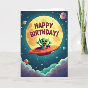 Alien-Geburtstagsgrußkarte Karte