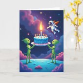 Alien Geburtstagsgrußkarte Karte (Gelbe Blume)
