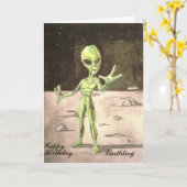 Alien-Geburtstagskarte Karte (Gelbe Blume)