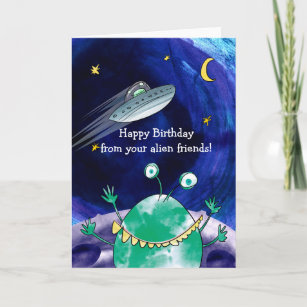 Alien Geburtstagskarte Karte