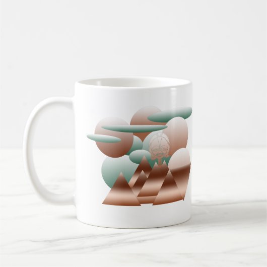 Alien gegenüber abstrakter Weltraumkunst Kaffeetasse (Links)