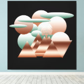 Alien gegenüber abstrakter Weltraumkunst Leinwanddruck (Insitu (Holzboden))