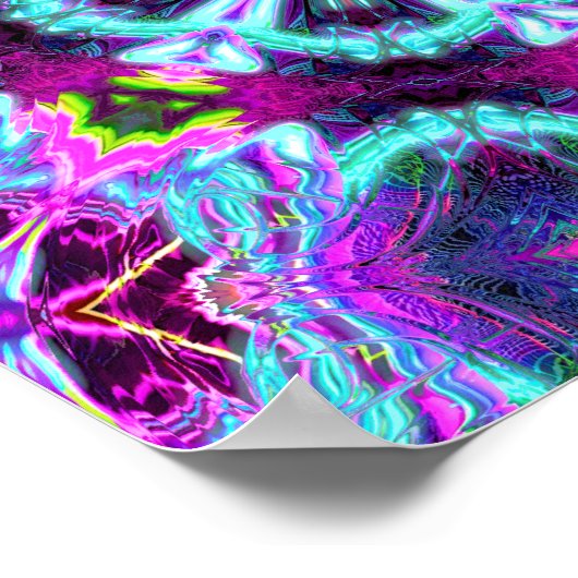 Alien Gehirn v1 farbige Muster Parediolien Poster (Ecke)