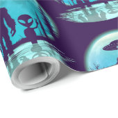 Alien Geschenkpapier (Rolleneckpunkt)
