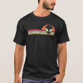 Alien Gesicht Brust Sunset Retro Extraterrestrisch T-Shirt (Vorderseite)