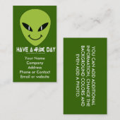 Alien-Gesichts-Geschäft - Visitenkarte (Vorne/Hinten)