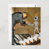 Alien Gift für Obama Postkarte (Vorne/Hinten)