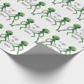 Alien Gift Wrap. Personalisieren mit dem Namen des Geschenkpapier (Ecke)