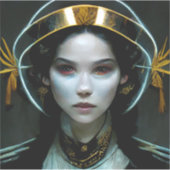 Alien Girl 2 Science Fiction Aufkleber (Vorderseite)