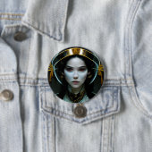 Alien Girl 2 Science Fiction Button (Beispiel)