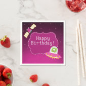 Alien Girl Birthday Paper Napkins Serviette (Beispiel)