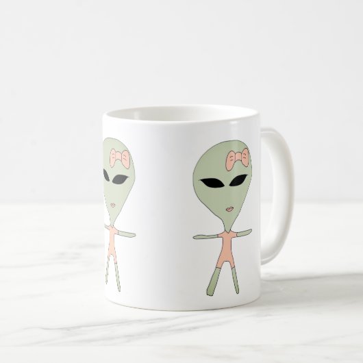 Alien Girl Kaffeetasse (VorderseiteRechts)