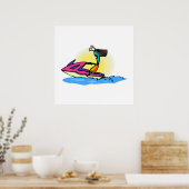 Alien Girl über JetSki Poster (Küche)