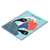 Alien Girl with Spooky Ghosts Imaginary Friends Notizblock (Linke Seite)