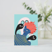 Alien Girl with Spooky Ghosts Imaginary Friends Postkarte (Stehend Vorderseite)