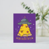 Alien glaubt an Pizza Postkarte (Stehend Vorderseite)