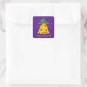 Alien glaubt an Pizza Quadratischer Aufkleber (Tasche)