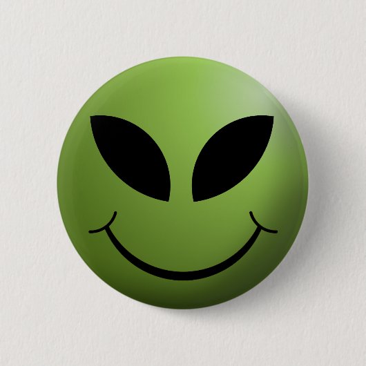 Alien-glückliches Gesicht Button (Vorderseite)