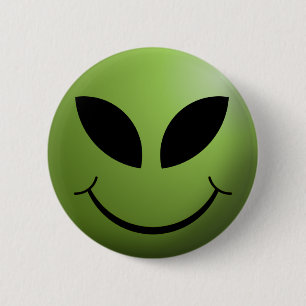 Alien-glückliches Gesicht Button