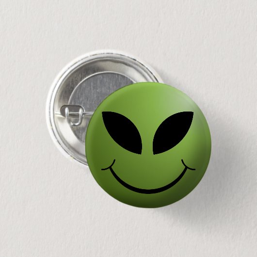Alien-glückliches Gesicht Button (Vorne & Hinten)