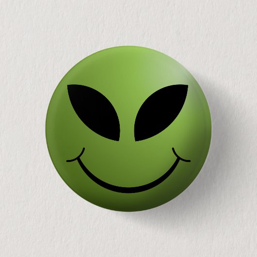Alien-glückliches Gesicht Button (Vorderseite)
