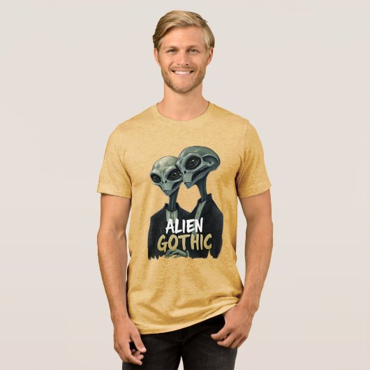 Alien Gothic Tri-Blend-Shirt - Retro trifft auf Wh Tri-Blend Shirt (Vorderseite voll)