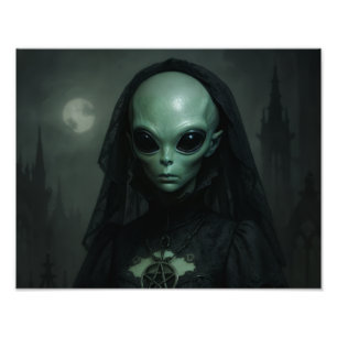 Alien Gotische Priesterin des Mondes Fotodruck