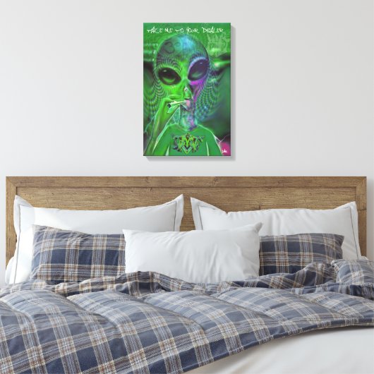 ALIEN GRAFFITI LEINWAND BRINGT MICH ZU IHREM HÄNDL (Insitu (Schlafzimmer))