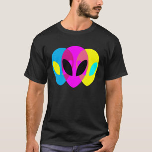 Alien Grau CMYK Tryptisch T-Shirt